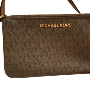 Michael Kors Signature Brown wristlet